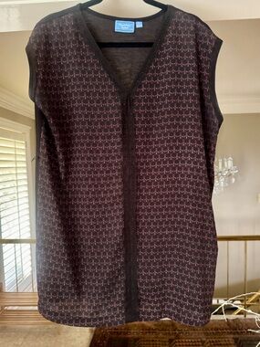 Simply Vera Vera Wang Brown and Pink Patterned Sleeveless Top